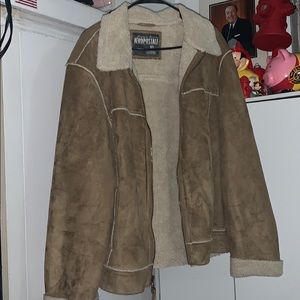 Heavy suede wool brown jacket
